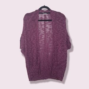 UO Silence + Noise Knit Open Cardigan Purple Small